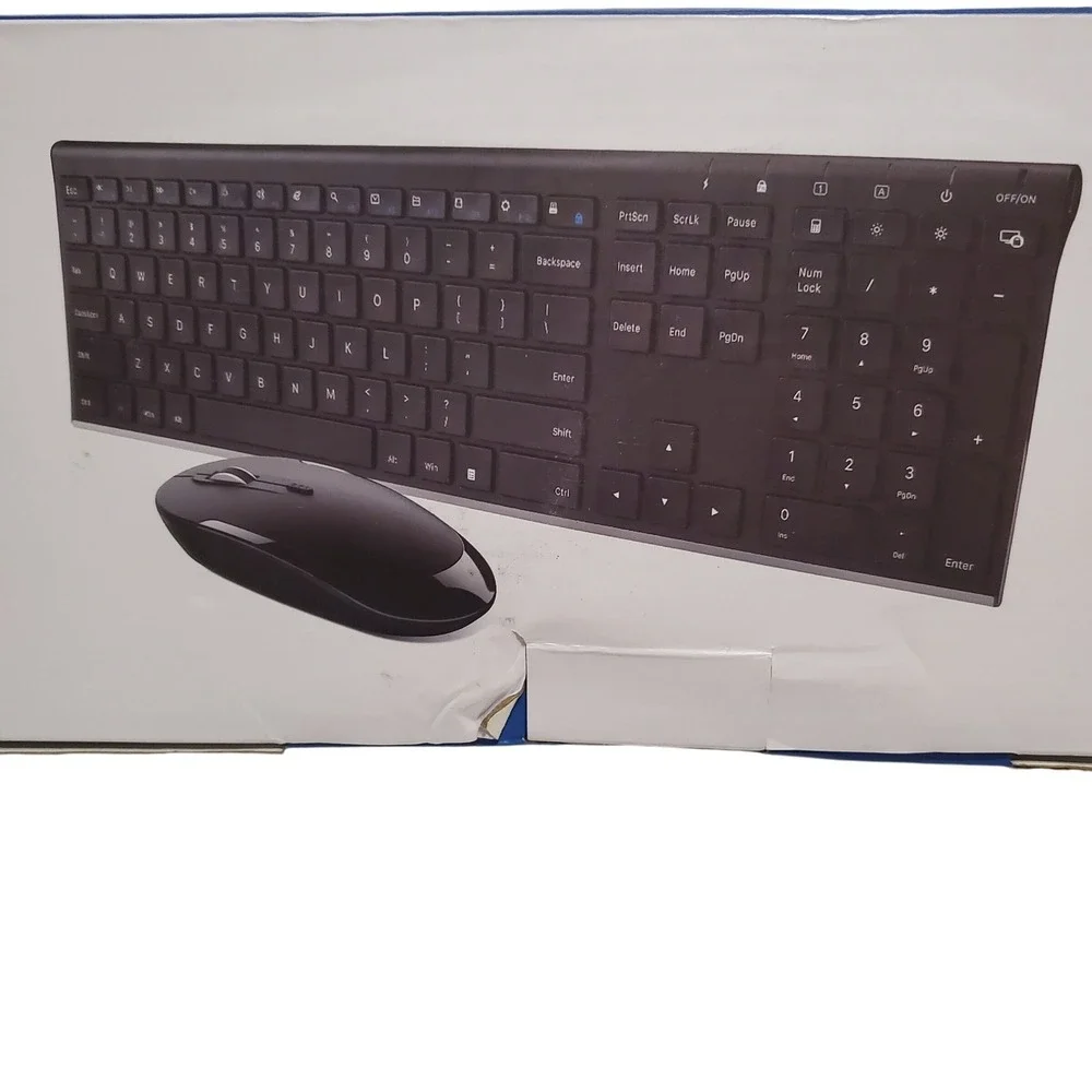 Wireless Keyboard and‎ Mouse Combo Slim Full Size Ergonomic for Computer Laptop